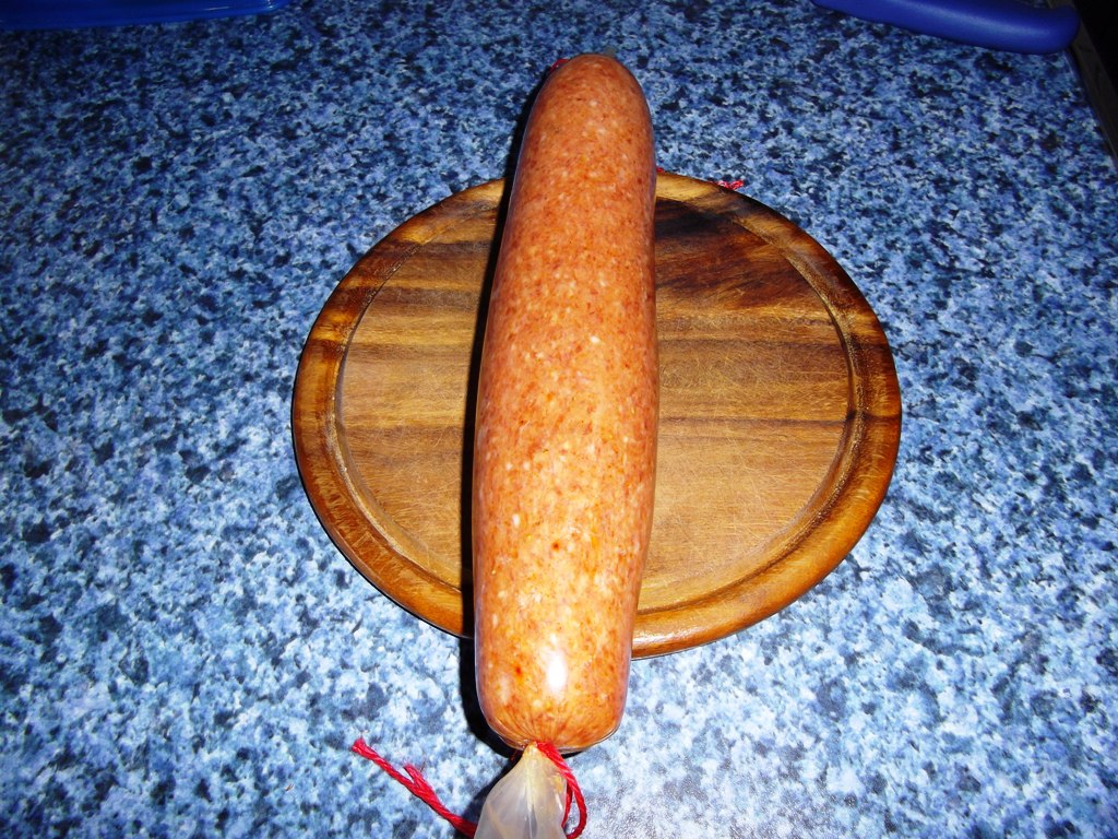 Nach ca. 7stunden kaltrauch haben wir einen "dicken brummer" angeschnitten.